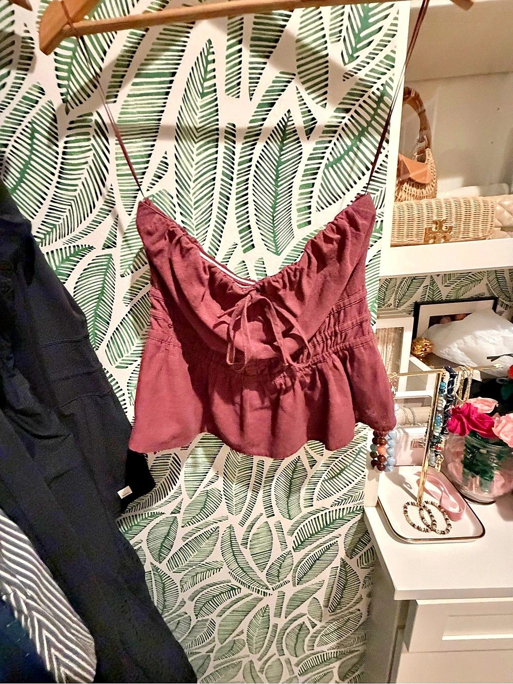 Anthropologie strapless top in brown Size Small